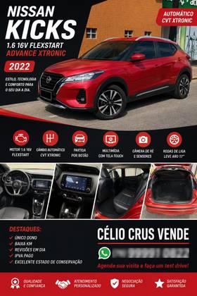 NISSAN KICKS 1.6 16V FLEXSTART ADVANCE XTRONIC NISSAN KICKS 1.6 16V FLEXSTART ADVANCE XTRONIC